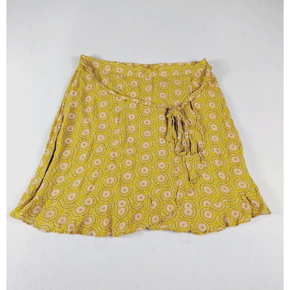 Anthropologie Skirt Woman's Large Multicolored Bohemian Ruffled Tie Cottagecore